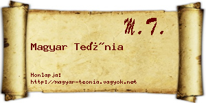 Magyar Teónia névjegykártya